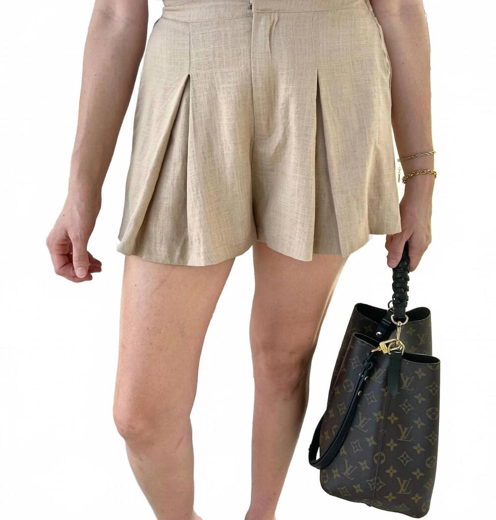 NEW MUSTARD SEED beach pleats shorts in beige